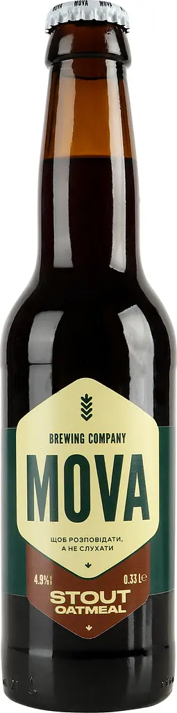 Пиво MOVA Stout Oatmeal, темне, нефільтроване, 4,9%, 0,33 л - фото 6
