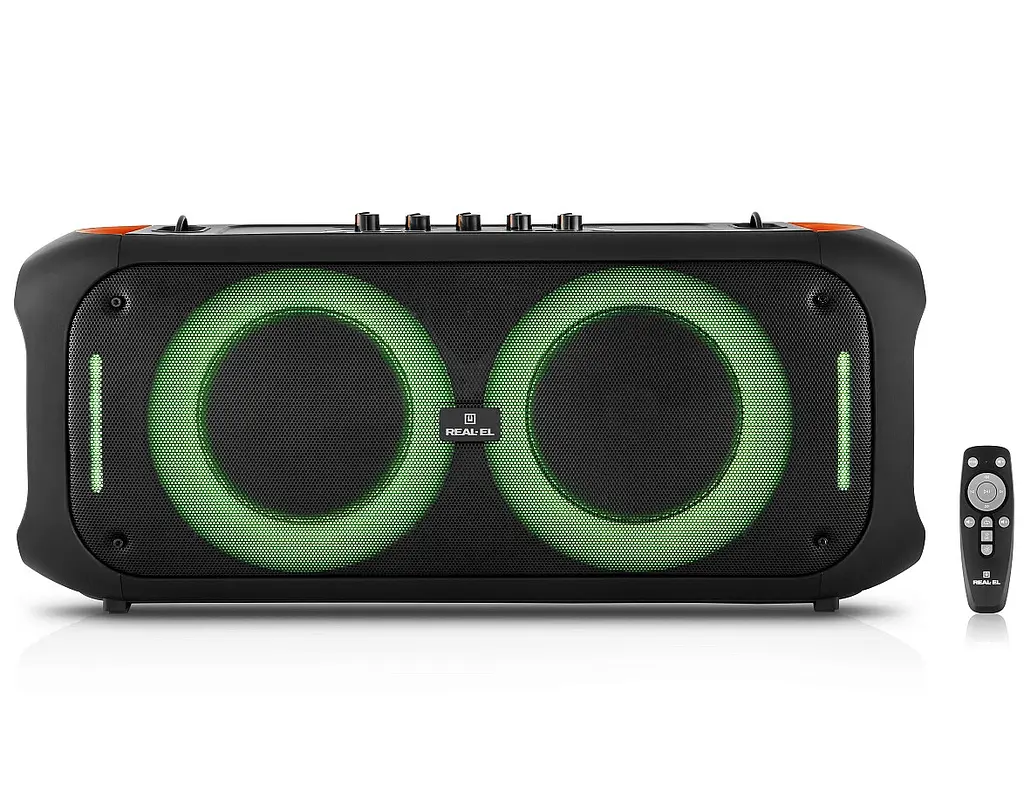 Портативна колонка REAL-EL X795 Boombox 70W Bluetooth, Echo Karaoke, TWS, RGB, Black - фото 7