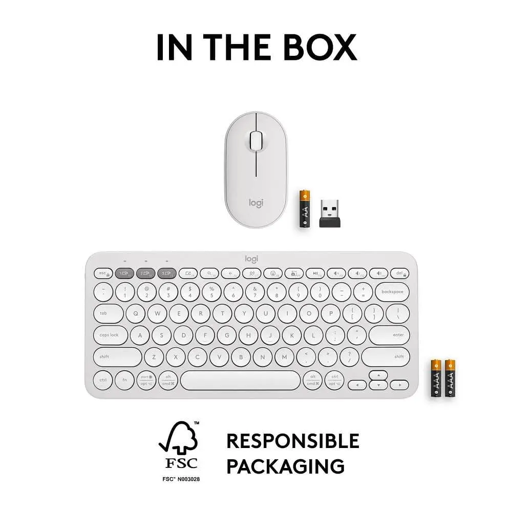 Комплект (Клавіатура та Миша) Logitech Pebble 2 Combo Tonal UA (920-012240) White - фото 4