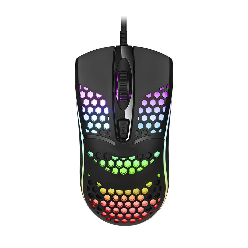 Мишка ігрова провідна чорна геймерська миша з підсвічуванням Optical Mouse LED KW-10 - фото 4