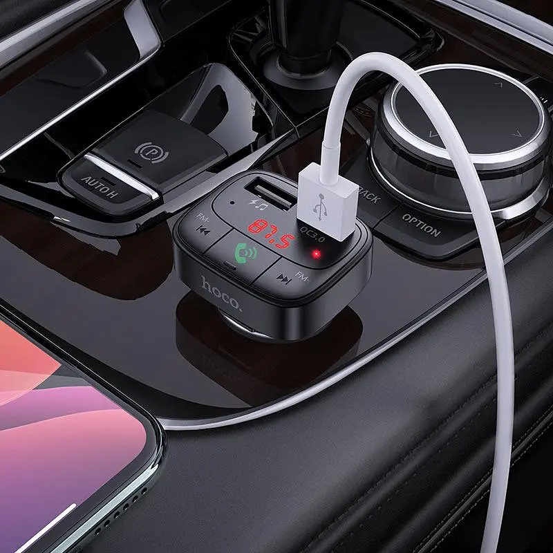 FM-трансмітер Hoco E59 Promise QC3.0 car BT FM transmitter Чорний - фото 3