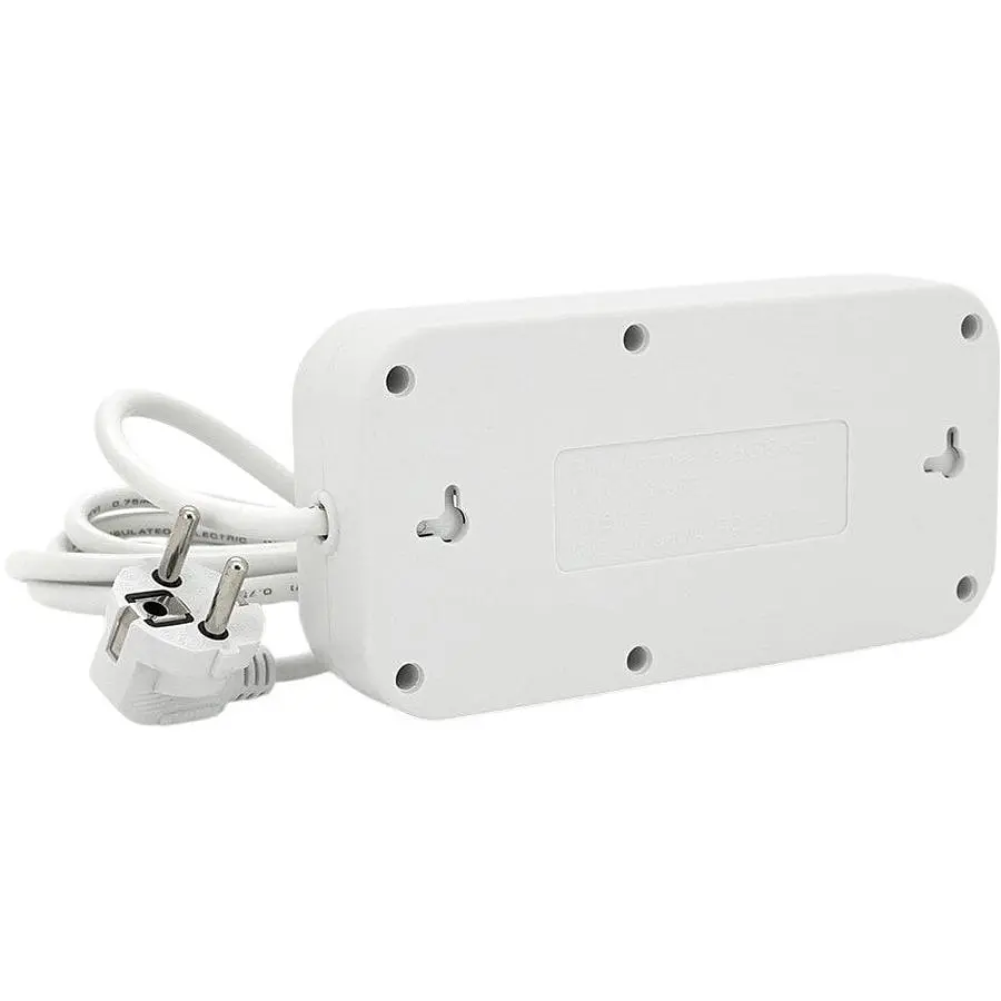 Сетевой фильтр-удлинитель Voltronic FU09W 3 розетки EU+4USB+1PD 2 м 3x0.75мм 2500W White - фото 2