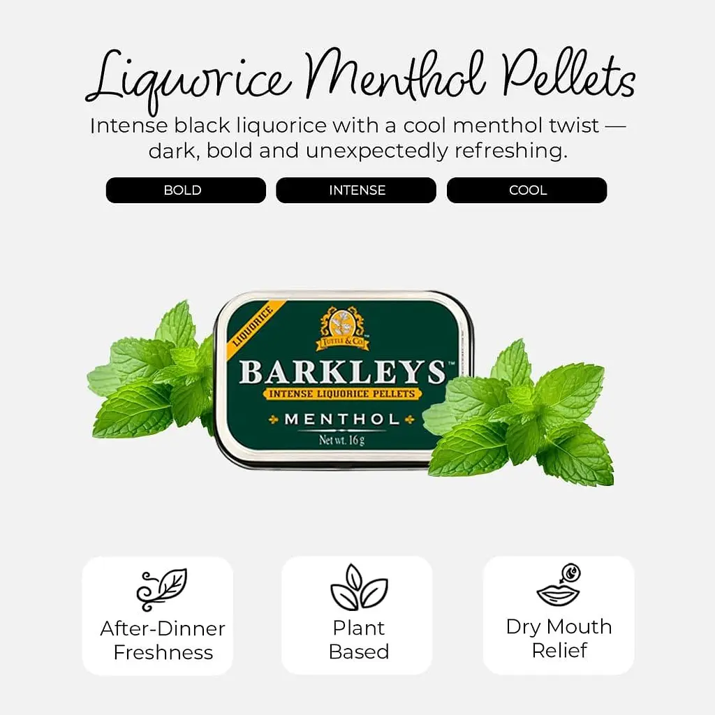 Драже Barkleys Intense Liquorice Pellets Menthol 16г - фото 5