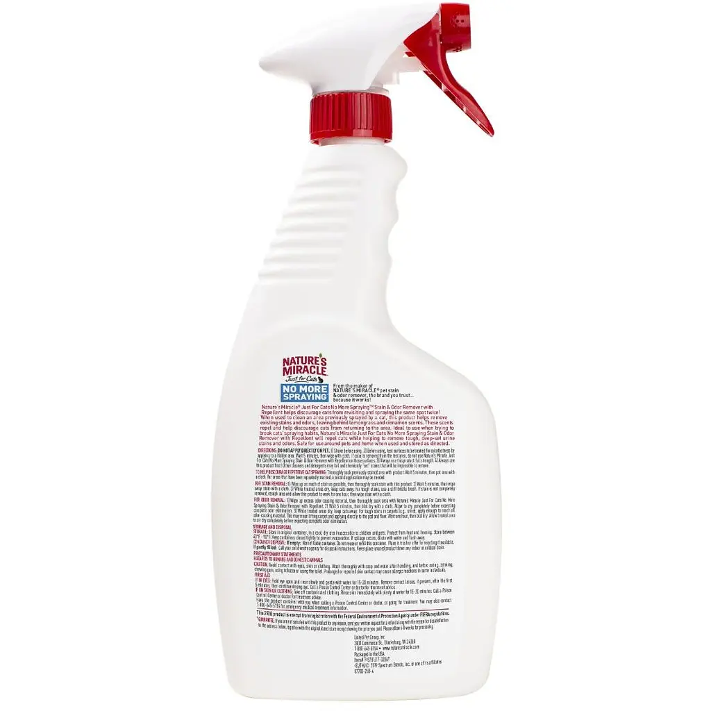 Спрей Nature's Miracle JFC No More Spraying для котів, видалення плям та усунення запахів, 709 мл - фото 2