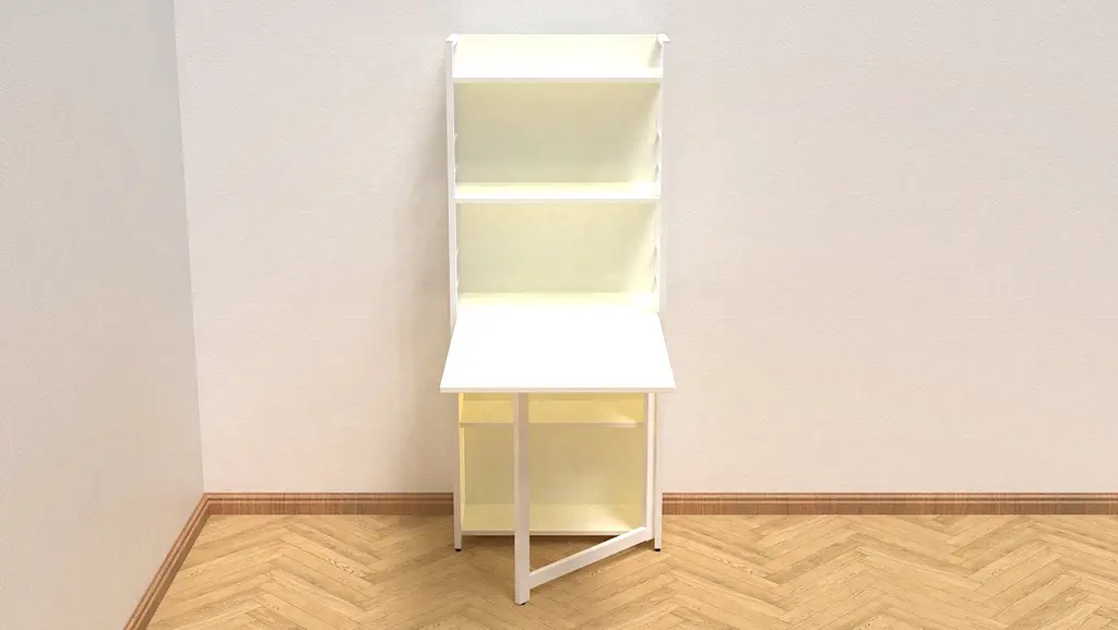 Стіл книжка з етажеркою Практик 2 Ferrum-decor 1555x640x990 Білий метал ДСП Біле 16 мм (FRD-104632) - фото 3