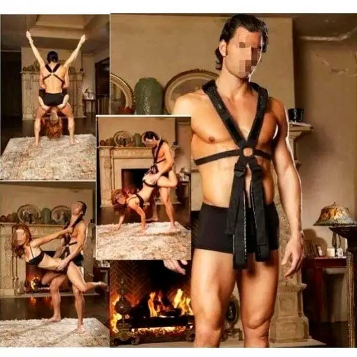 Секс-гойдалка BDSM з ременями для фіксації Чорна - фото 6