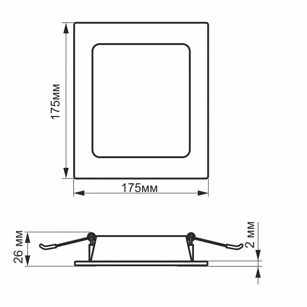 LED светильник Back встроенный квадрат VIDEX 16W 5000K - фото 5