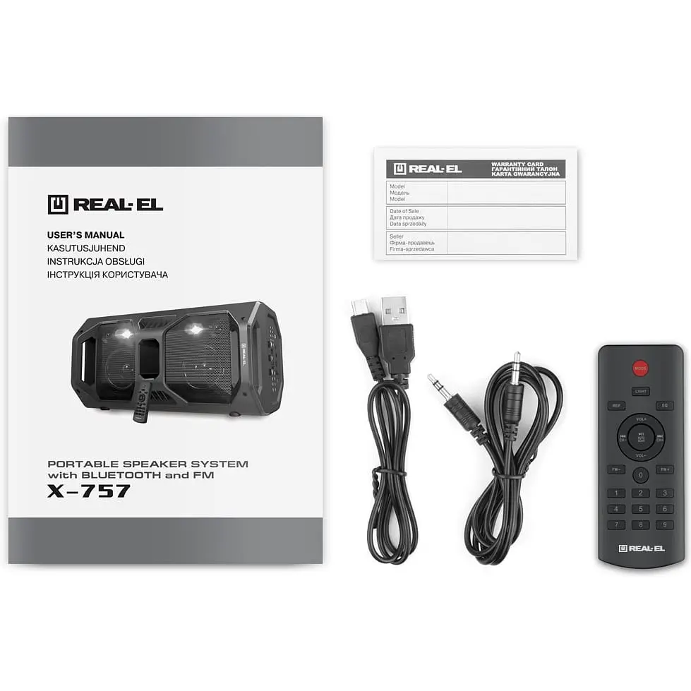 Портативный музыкальный центр бумбокс REAL-EL X-757 Black - фото 9