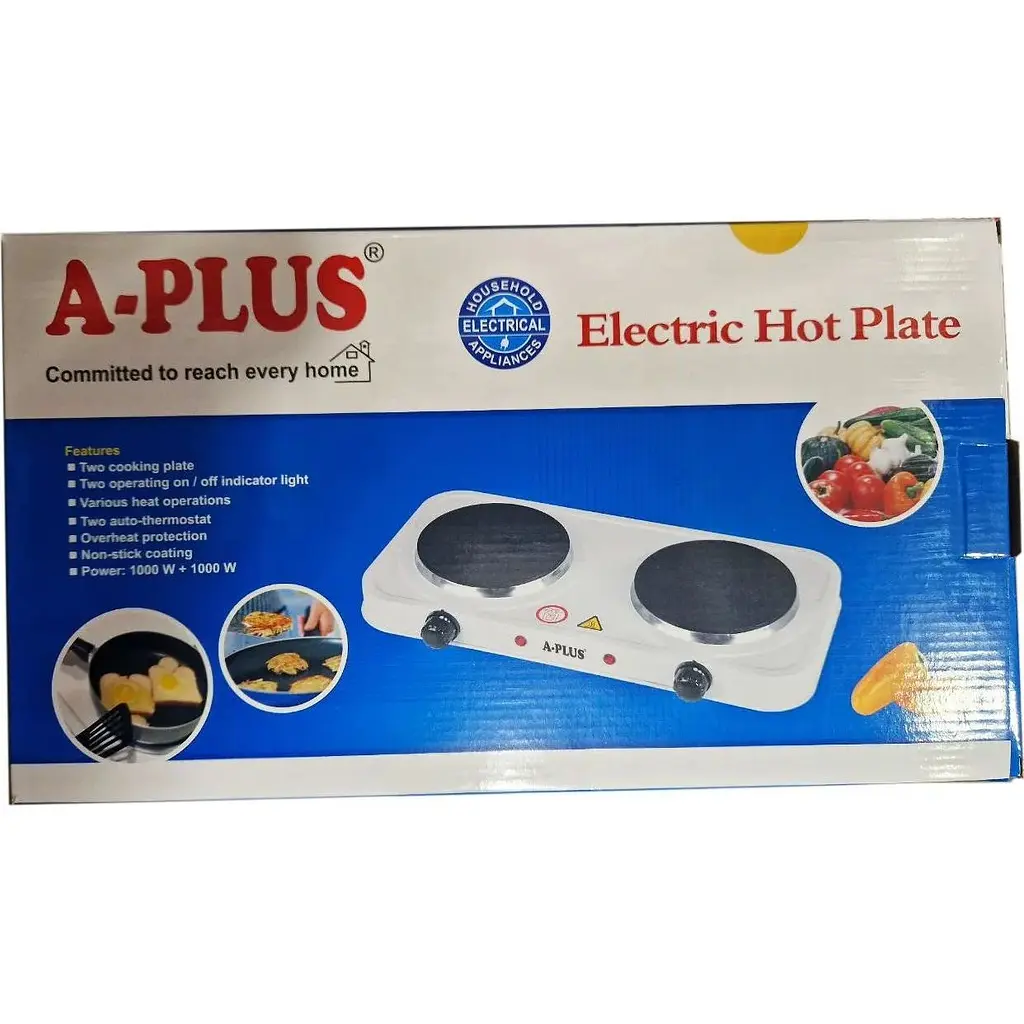 Плита двоконфоркова дискова кухонна A-Plus 2104 настільна переносна 2000 Вт Білий - фото 7