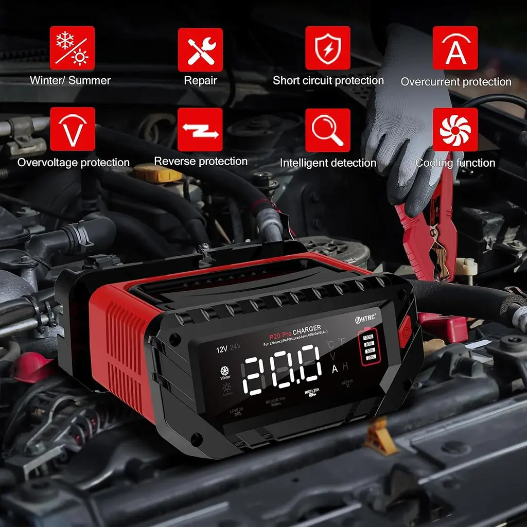 Автоматичний зарядний пристрій HTRC P20 pro Імпульсний, функція ремонту Repair, десульфатор 12V 20A-24V 10A LiFePO4, AGM, GEL, EFB, WET (19527) - фото 5