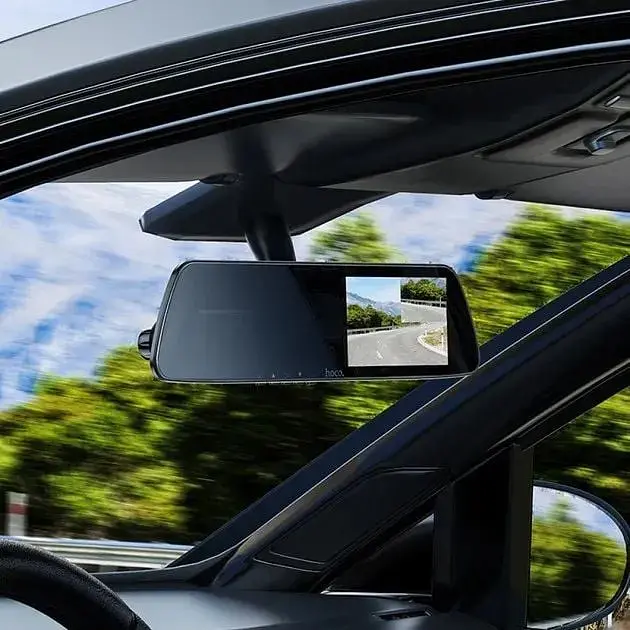 Відеореєстратор - дзеркало Hoco DV4 4.5-inch rearview mirror driving recorder (2 камери) - фото 4