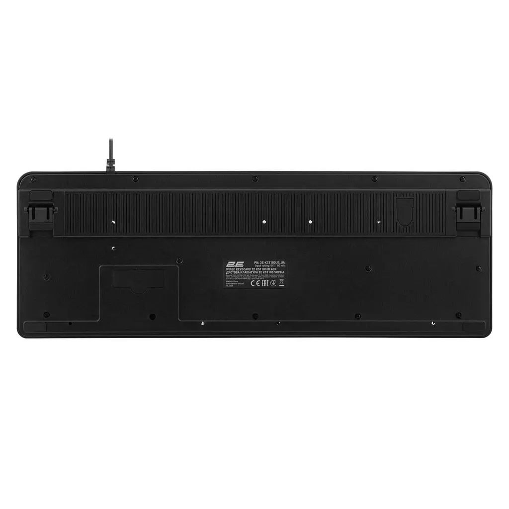 Клавіатура 2E KS1100 104key 2xUSB HUB EN/UK Black (2E-KS1100UB_UA) - фото 3