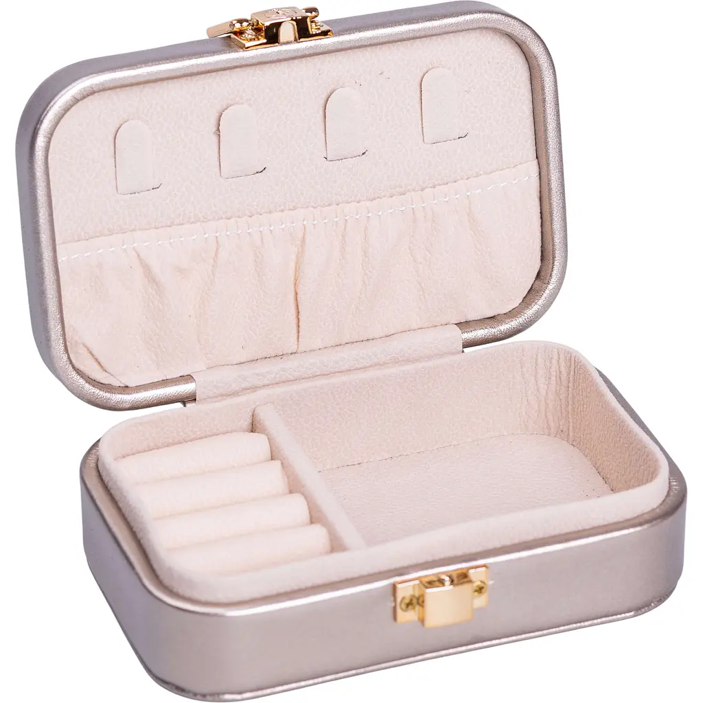 Скринька-органайзер для прикрас Yiwu з накидним замком 12x7.5x4 см срібна HP-5-34CR - фото 2