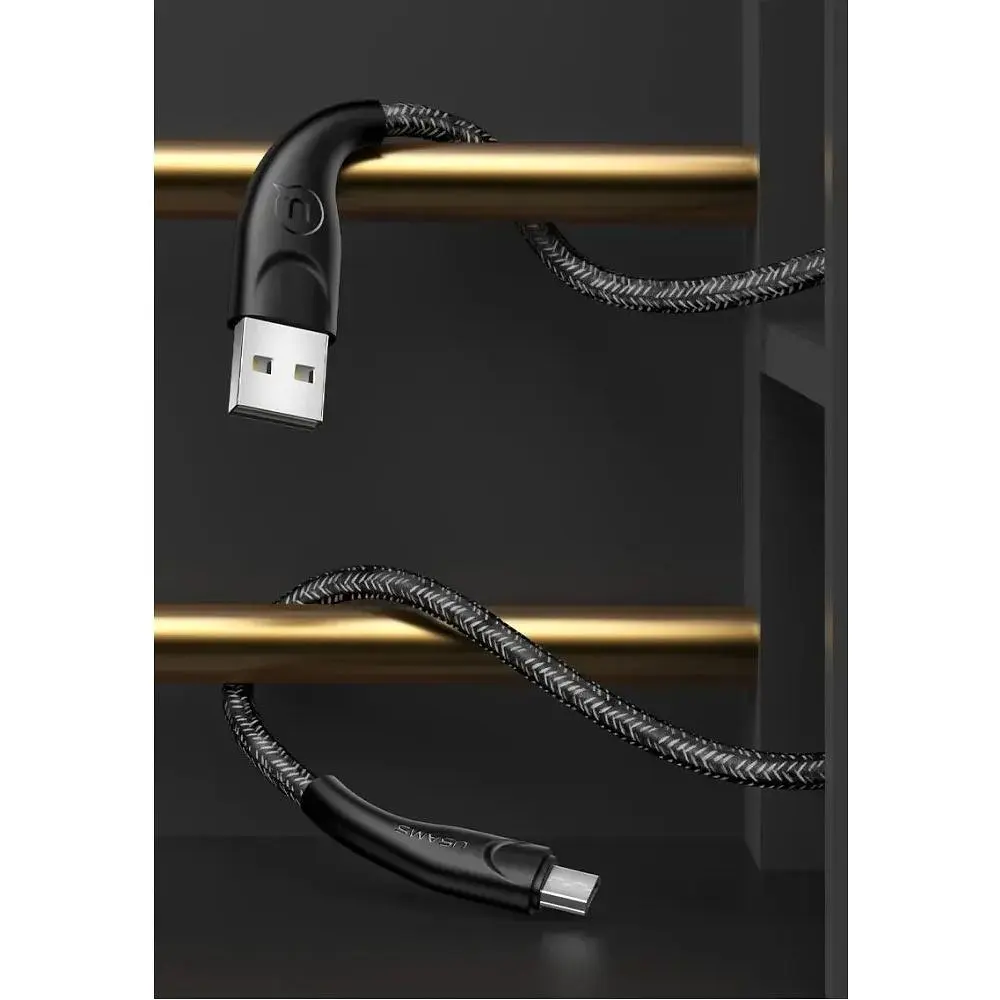 Кабель Usams U41 Braided USB-A to Micro-USB 2A 3m Black [138960] - фото 2
