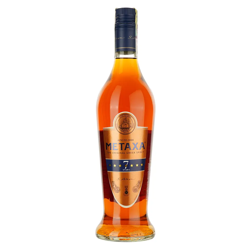 Набір Алкогольний напій Metaxa 7 зірок 38% 0.7 л + келих в подарунковій коробці - фото 3