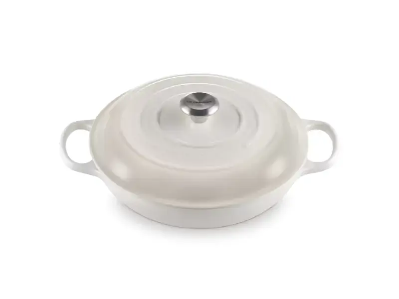 Каструля Le Creuset Signature Cast Iron Shallow Casserole 30 см Meringue 21180307164430 - фото 5