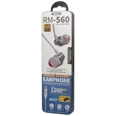 Навушники металеві Type-C - Remax Metal Wired Earphone RM-560 сріблясті - фото 2