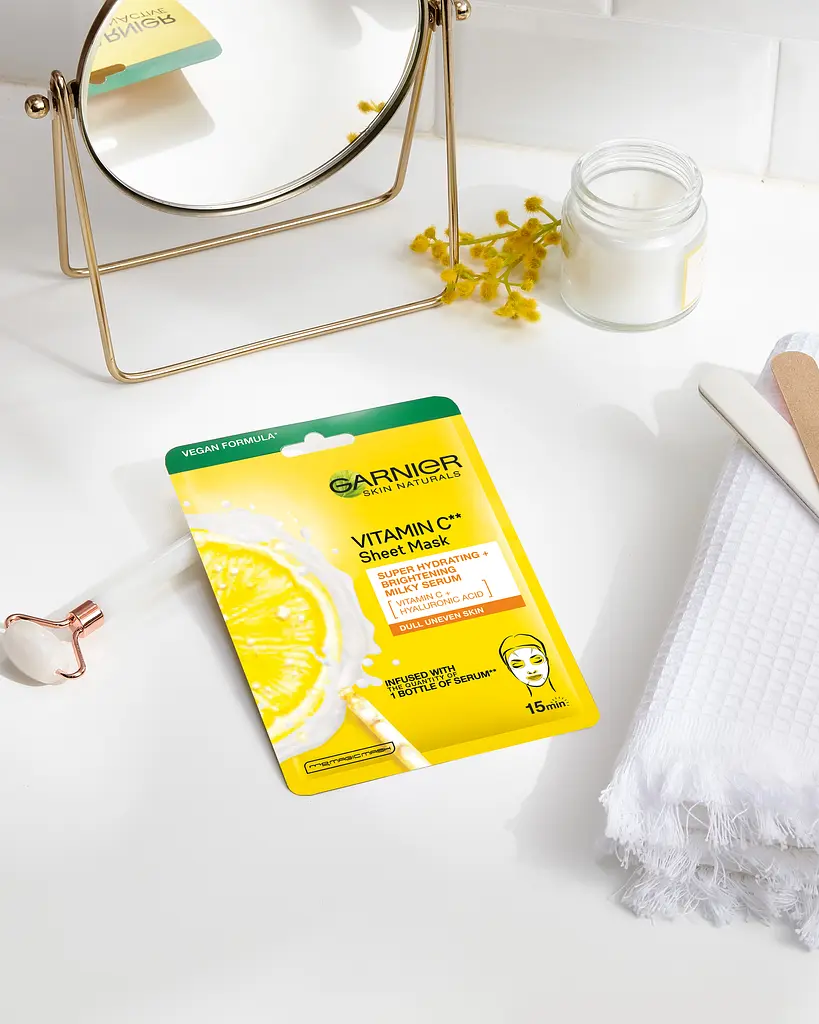 Тканевая маска для лица Garnier Skin Naturals Vitamin C для тусклого и неравномерного тона лица, 28 г - фото 5