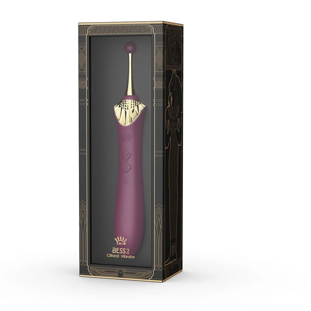Мультифункціональний вібратор Zalo - Bess 2 Velvet Purple, 4 насадки, підігрів - фото 11