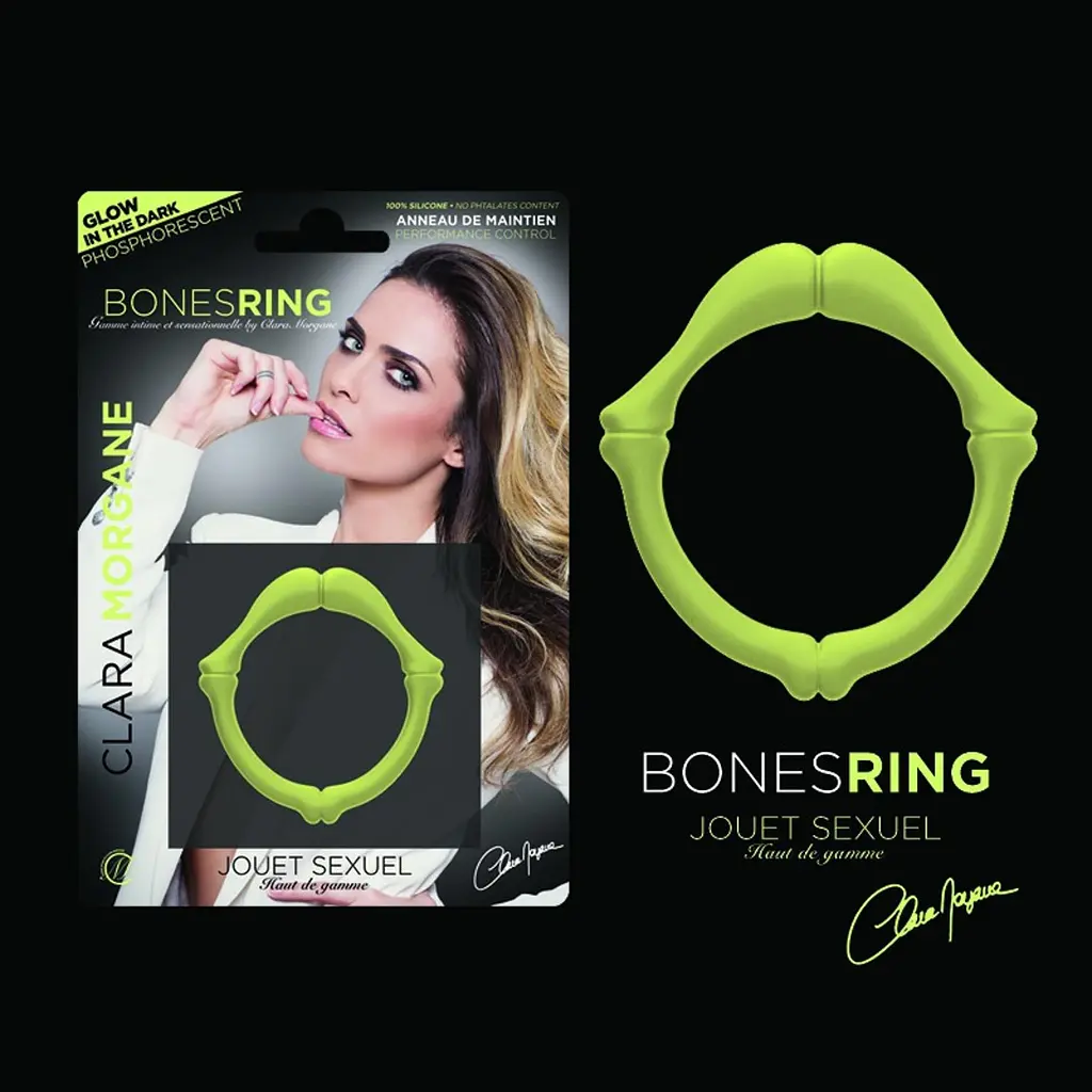 Ерекційне кільце Clara Morgane Bones Ring Phosphorescent 2.8 см (зелений) - фото 6