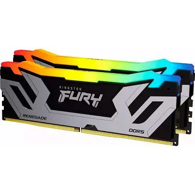 Модуль пам'яті для комп'ютера DDR5 48GB 8400 MHz Renegade RGB Silver XMP Kingston Fury (ex.HyperX) (KF584CU40RSAK2-48) - фото 4