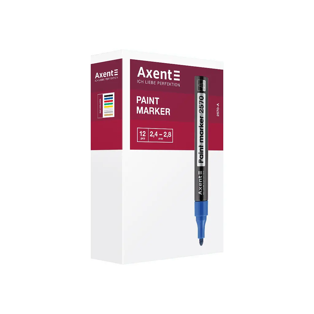 Маркер Axent Paint 2570-A, 2,4-2,8 мм круглий чорний (2570-01-A) - фото 2