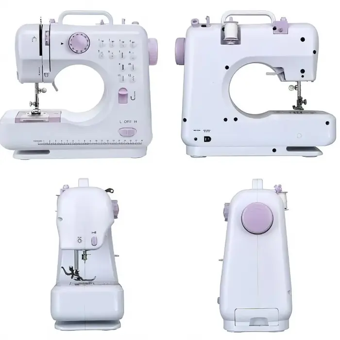 Швейная машинка мини с адаптером 220В и педалью белая Yasm 505 12 в 1 Sewing Machine - фото 3