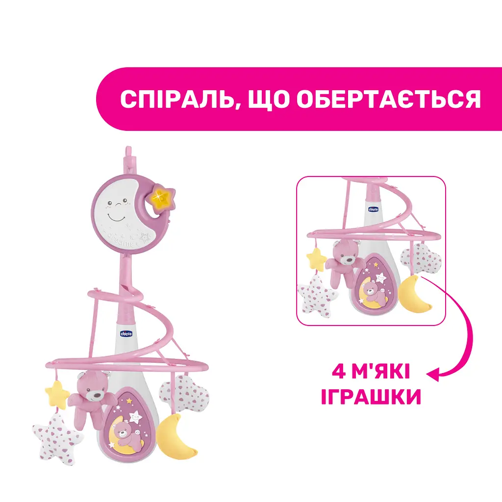 Іграшка на ліжечко Chicco Next2Dreams, рожевий (07627.10) - фото 5