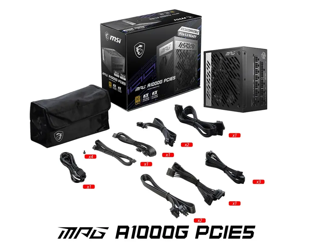 Блок живлення MSI 1000W (MPG A1000G PCIE5) - фото 4