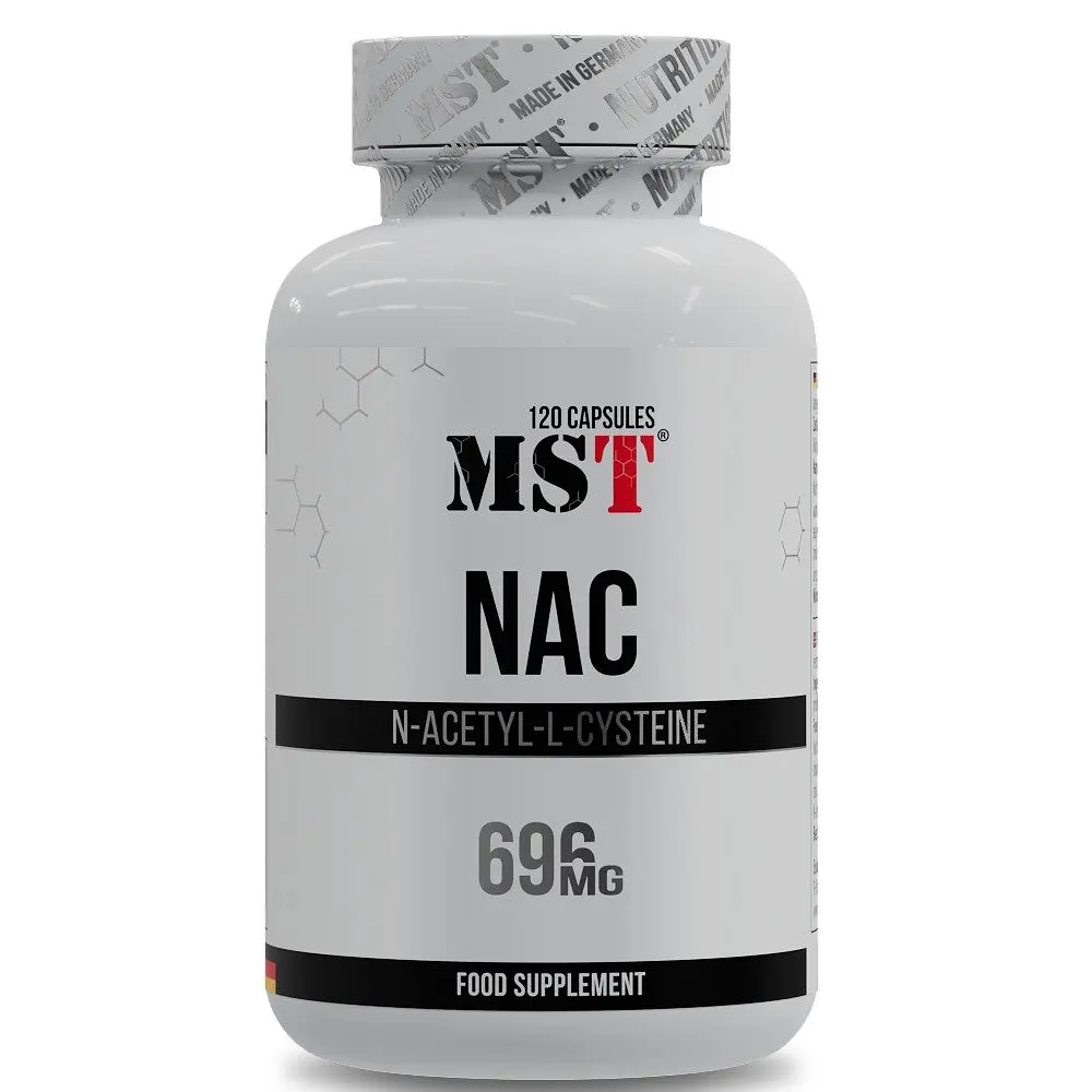 N-ацетил L-цистеїн MST Nutrition NAC, 120 капсул для захісту печінки та виведення токсинів