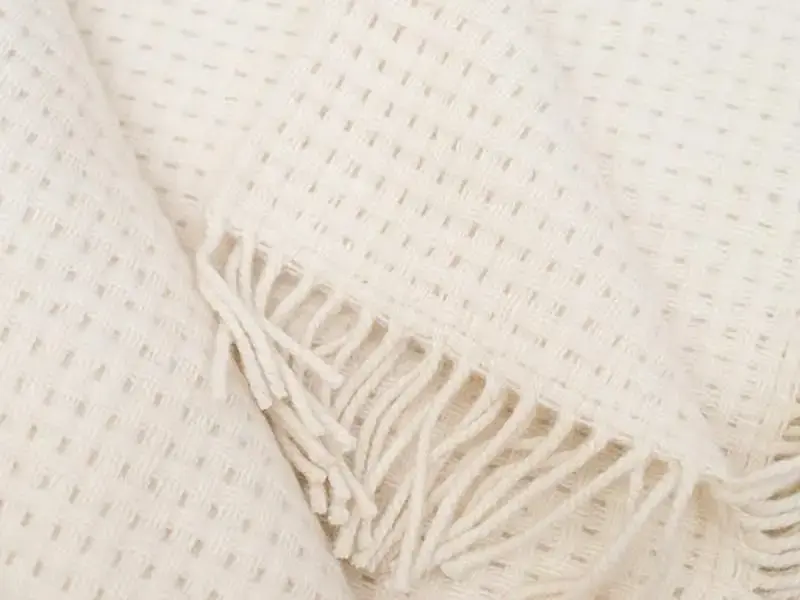 Плед Love You Рогожка вовна 200х140 см білий (4160) - фото 2