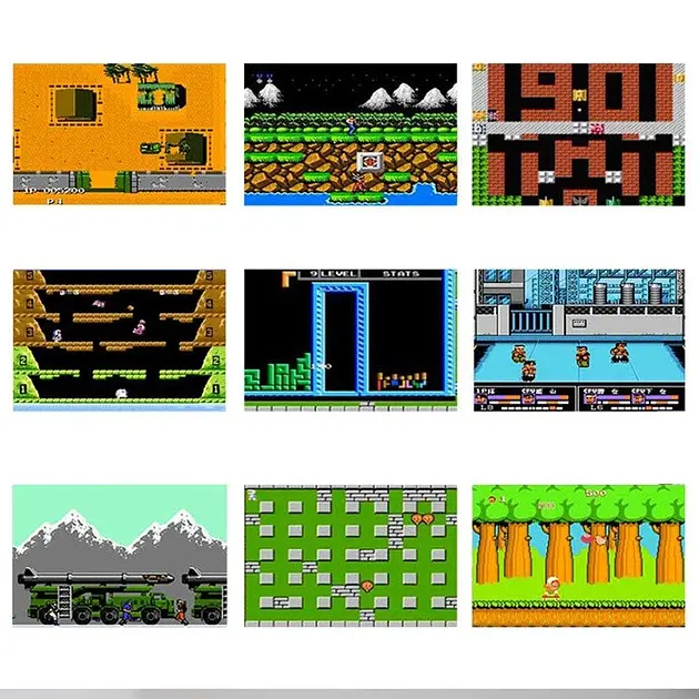 Портативна ігрова ретро приставка консоль з додатковим джойстиком 8bit 400 ігор Game Box жовта - фото 9