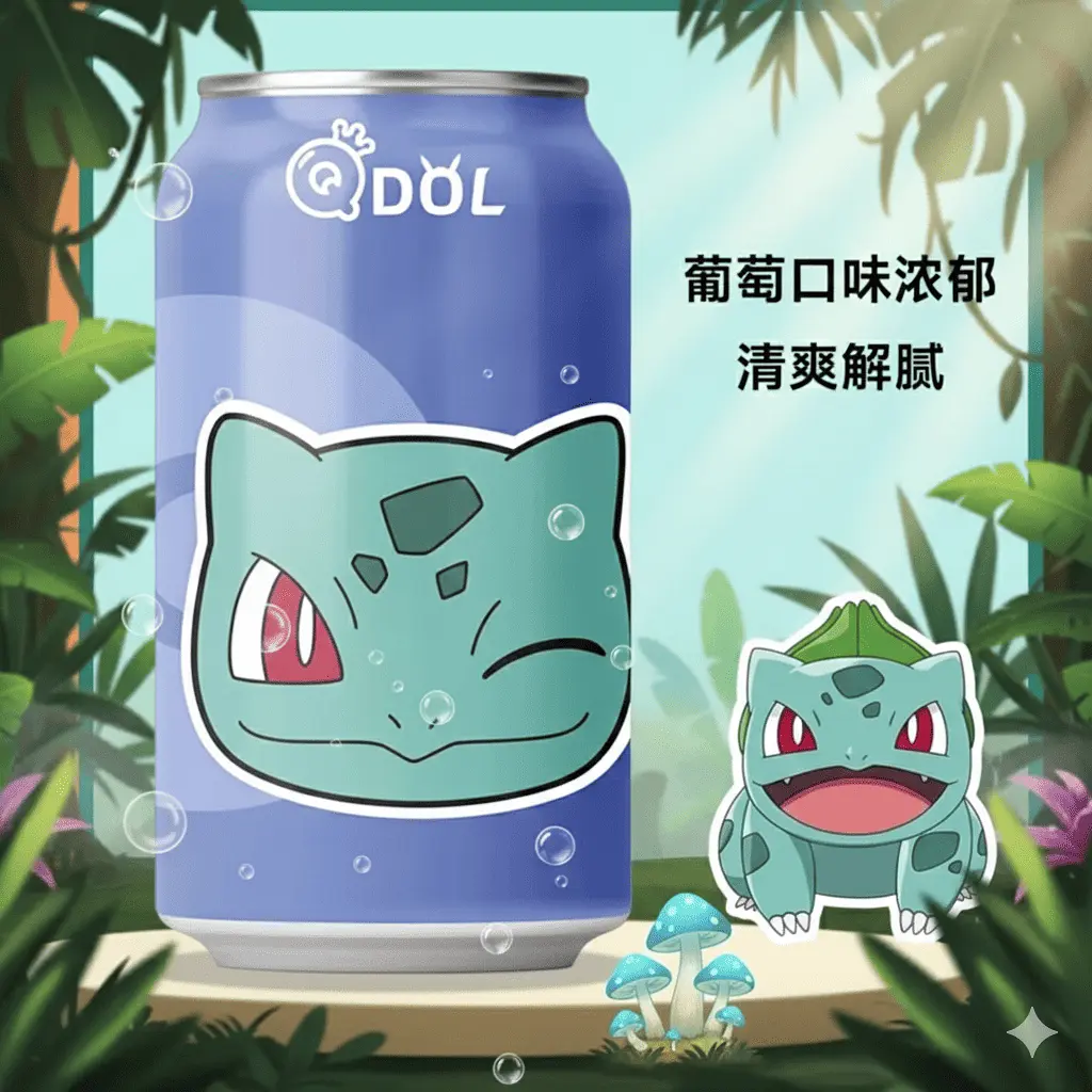 Газований напій Qdol Pokemon Grape Bulbasaur 330 мл - фото 3