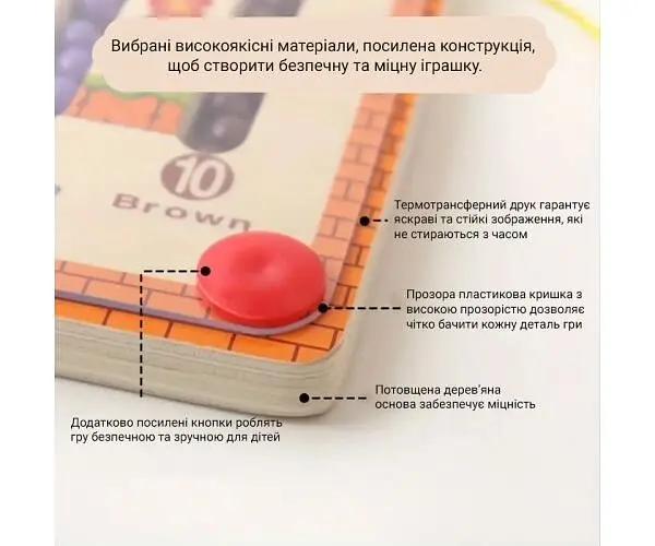 Настільна гра Лабіринт для розвитку дрібної моторики у стилі Монтессорі, дерев'яна - фото 2