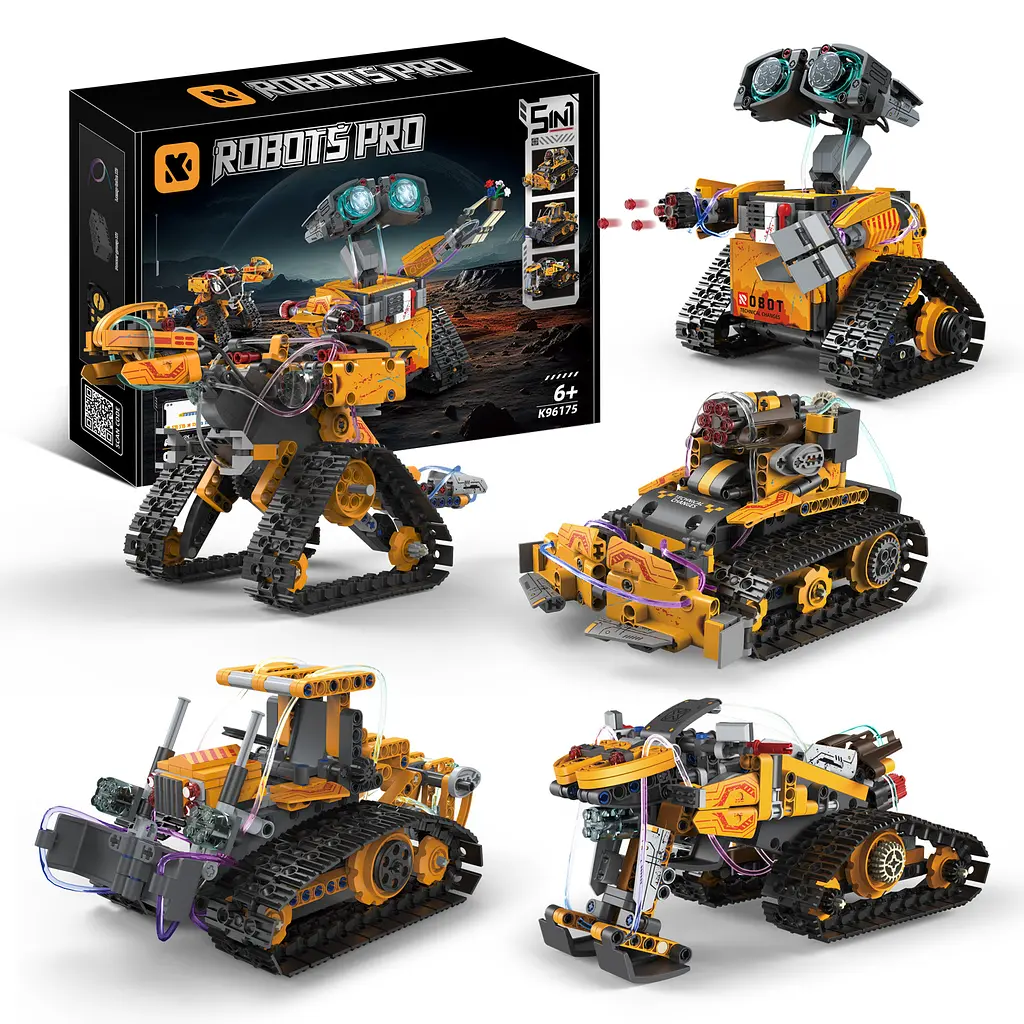 Конструктор робот програмований STEM-робот WALL-E 5 в 1 Robots  PRO з пультом і додатком робот-трансформер Валлі для дітей на радіокеруванні, 673 деталі - фото 2
