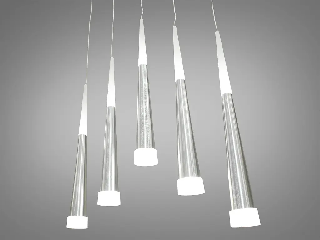 Люстра стельова LED Diasha 3002/5SV, 18W, матовий хром, сучасний стиль для коридору, вітальні, спальні, кухні - фото 3