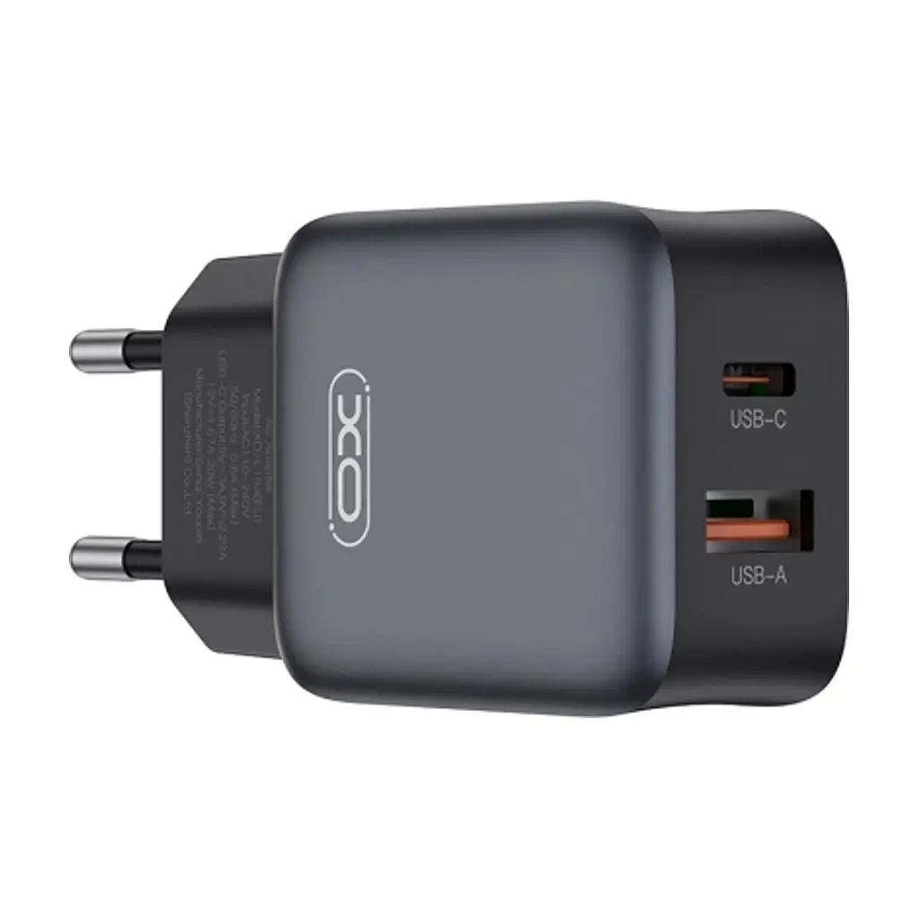 Зарядний пристрій XO L156 USB-C PD30W + USB-A QC3.0 Black (L156.black) - фото 5