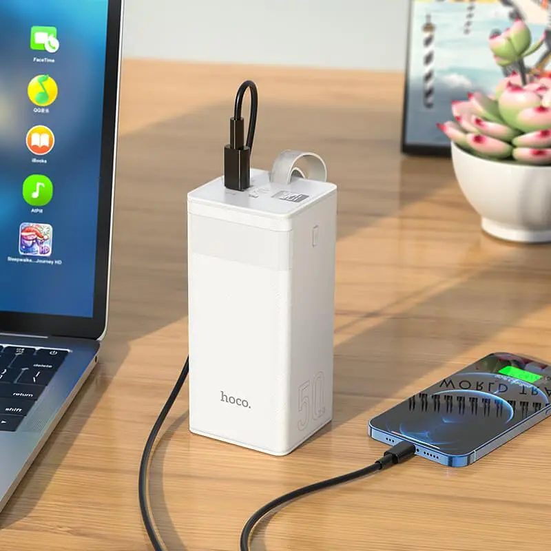 Внешняя батарея Hoco Powermaster 50000mAh J86A 5A 22.5W белая 6931474759238 - фото 3