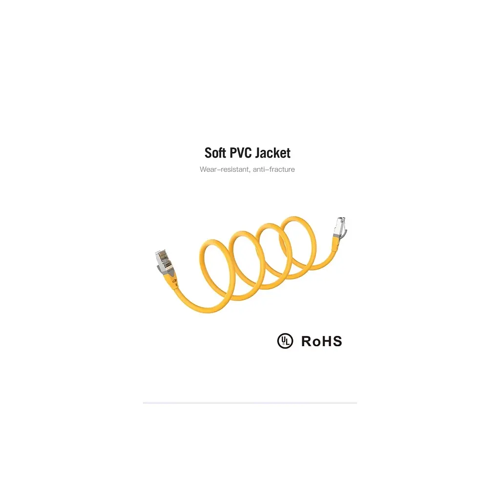 Патч-корд Vention 0.5 м, S/FTP Cat. 6A RJ-45 жовтий (IBHYD) - фото 6