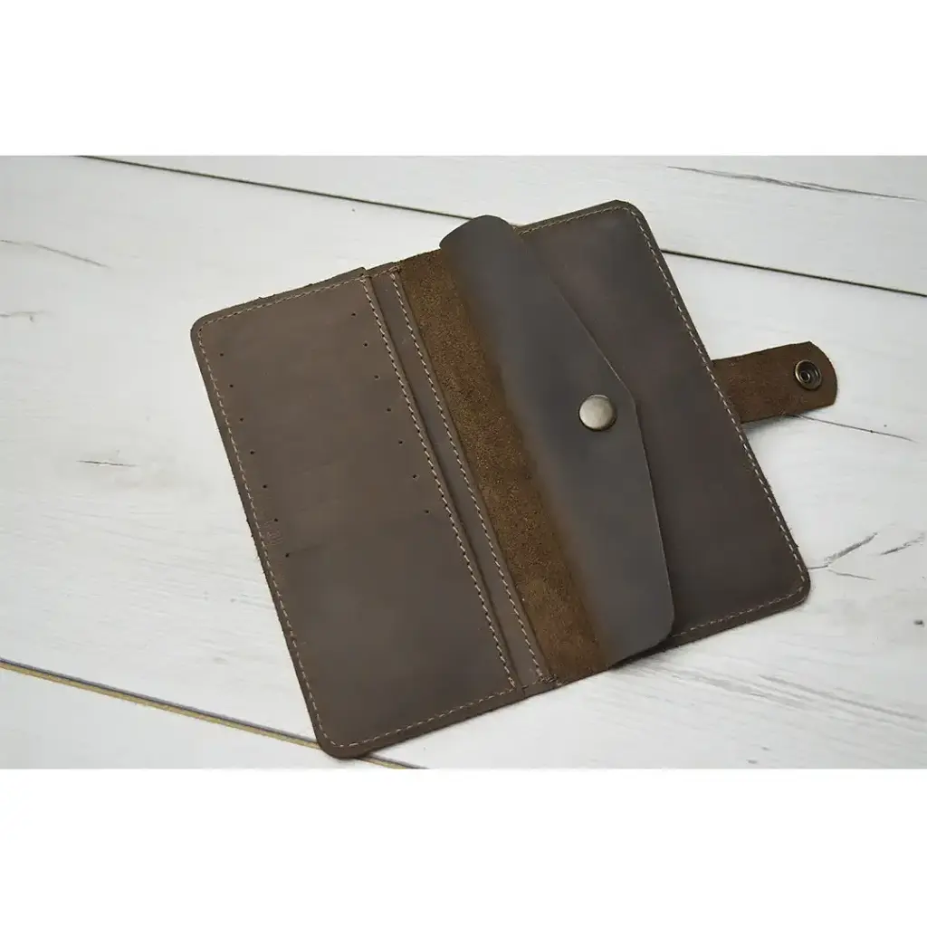 Кошелек-купюрщик Crazy Horse мужской темно-коричневый - фото 3