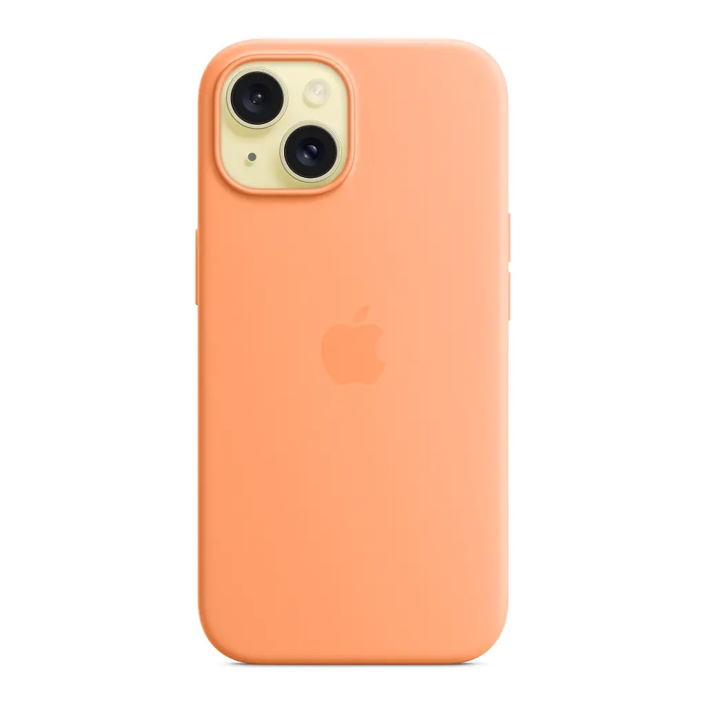 Чехол для мобильного телефона Apple iPhone 15 Silicone Case with MagSafe Orange Sorbet (MT0W3ZM/A) - фото 3