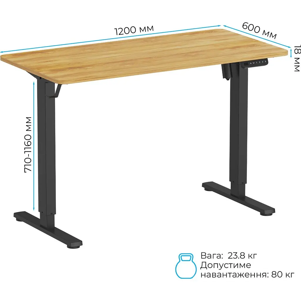 Компьютерный игровой стол OfficePro ODE1260LW Light Wood/Black [124836] - фото 6