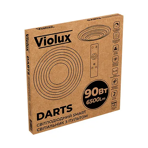 Світильник LED smart DARTS+пульт 90W 3000-6000K IP20 круг Violux ( 220465 ) - фото 7