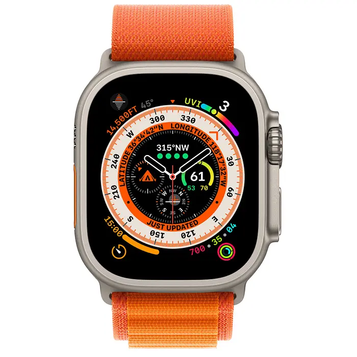 Смарт-годинник Apple Watch Ultra 49mm Titanium Case with Orange Alpine Loop Large [MQEV3/MQFM3] [73821] - фото 2