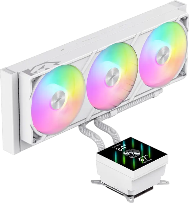 Водяне охолодження Gamemax Glacier 360 LCD ARGB White - фото 2