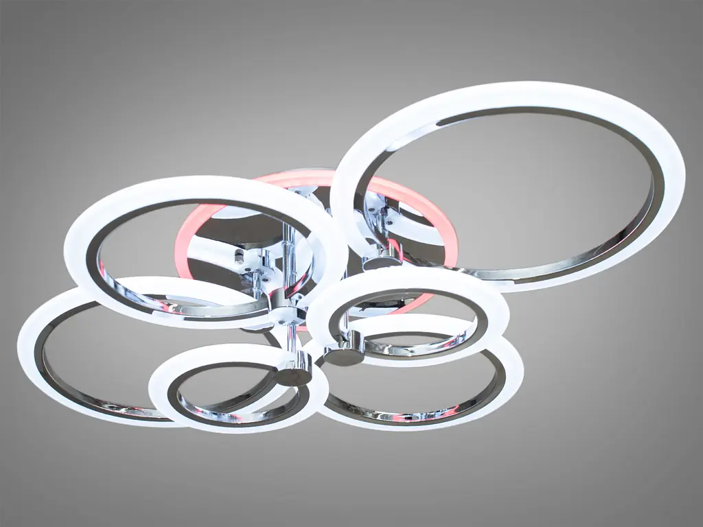 LED-люстра с диммером и цветной подсветкой, цвет хром, 105W - фото 3