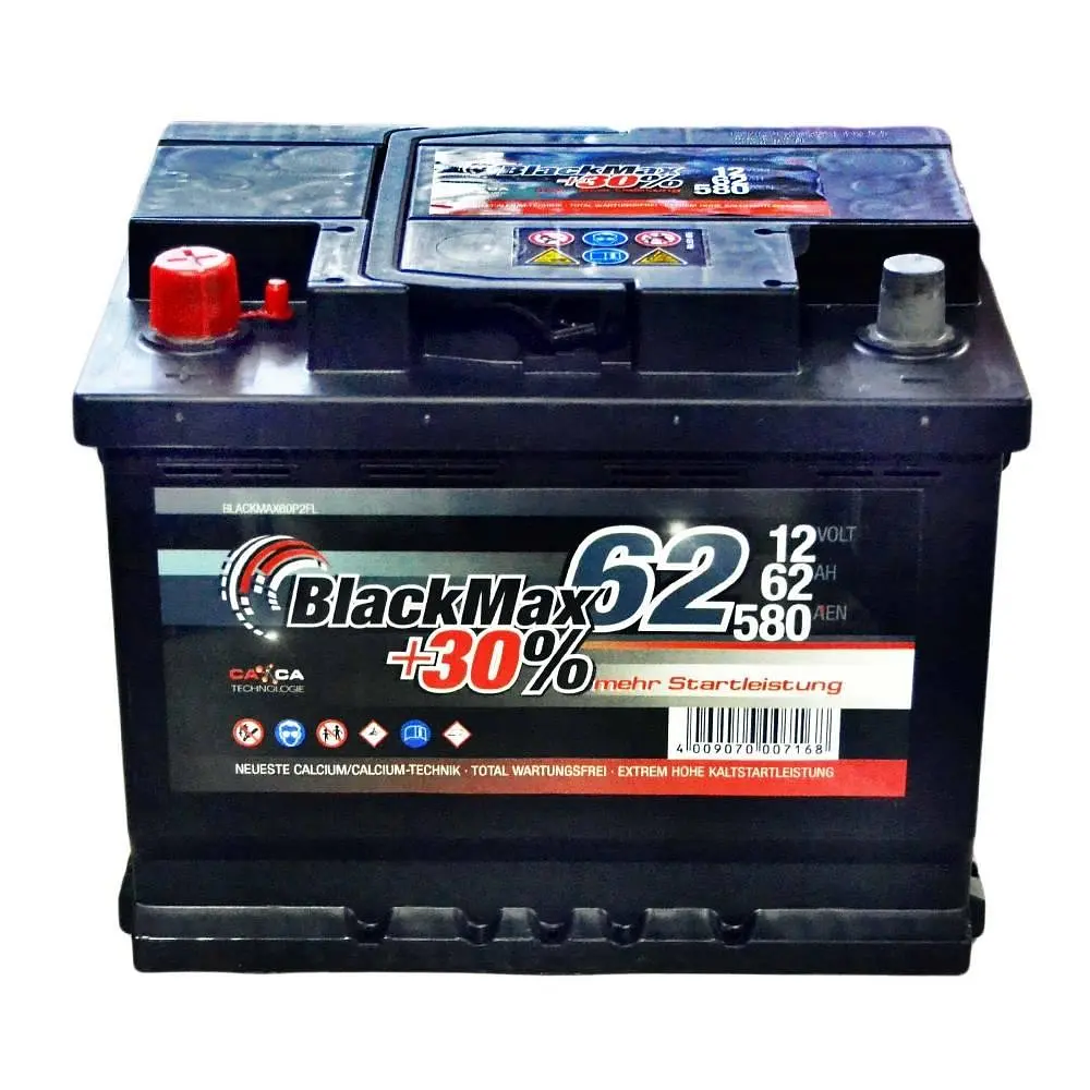 Автомобільний акумулятор BlackMax 6СТ-62Ah Аз 580A (EN) B5006