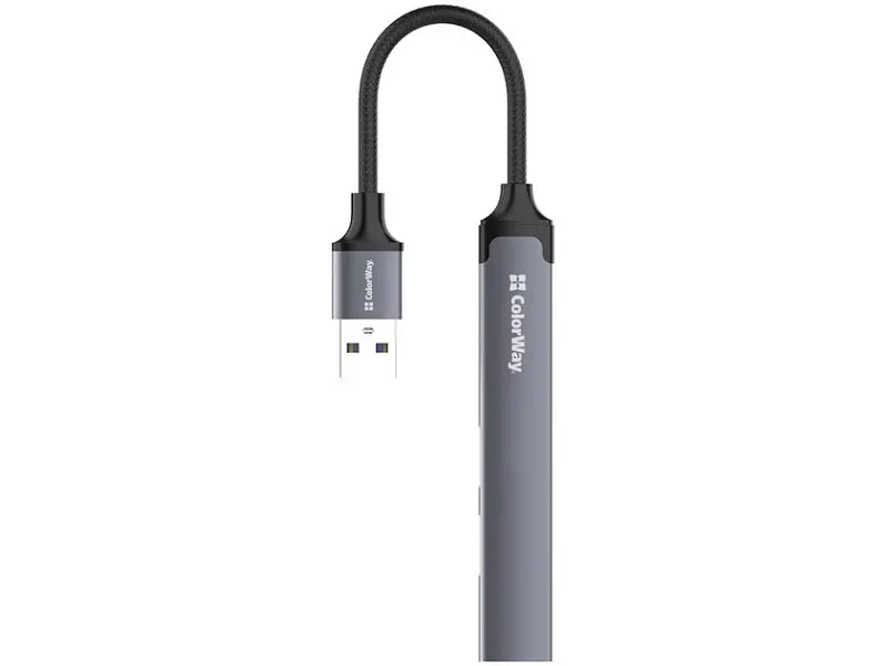 Мультипортовий адаптер ColorWay 4-in-1 USB Hub Dark Grey (CW-HUB05) - фото 4