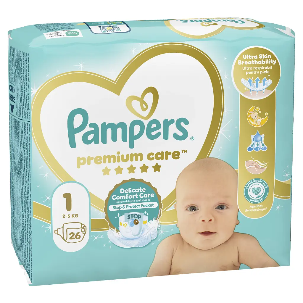 Підгузки Pampers Premium Care розмір 1 (2-5 кг) 26 шт (8001841104614) - фото 2