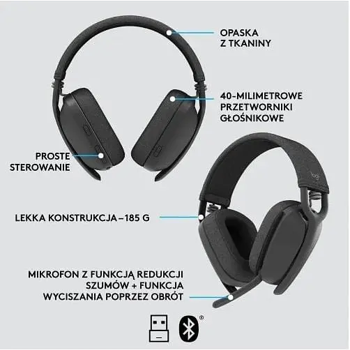 Гарнітура Logitech Zone Vibe Wireless MS Graphite Bluetooth (981-001157) - фото 3